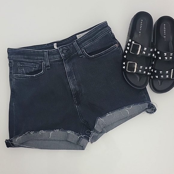 NWOT rag & bone Nina high-rise shorts in washed black - Picture 3 of 10